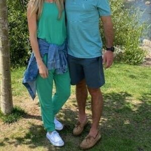 Green athleisure jumpsuit